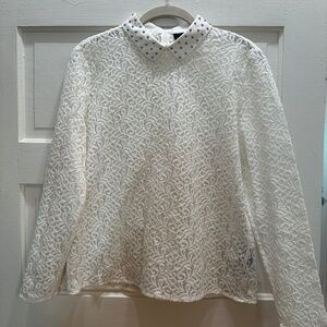 The Kooples- white lace blouse with studded collar